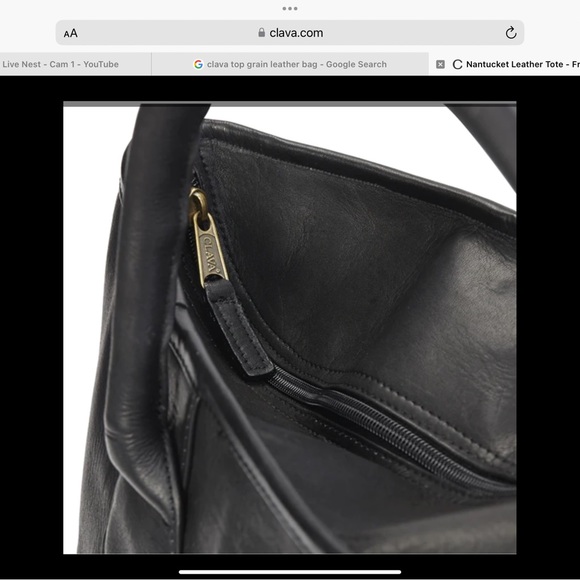 CLAVA NANTUCKET LEATHER TOTE - Picture 7 of 13